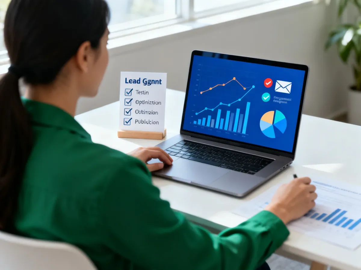 Analityka skuteczności lead magnetu na laptopie